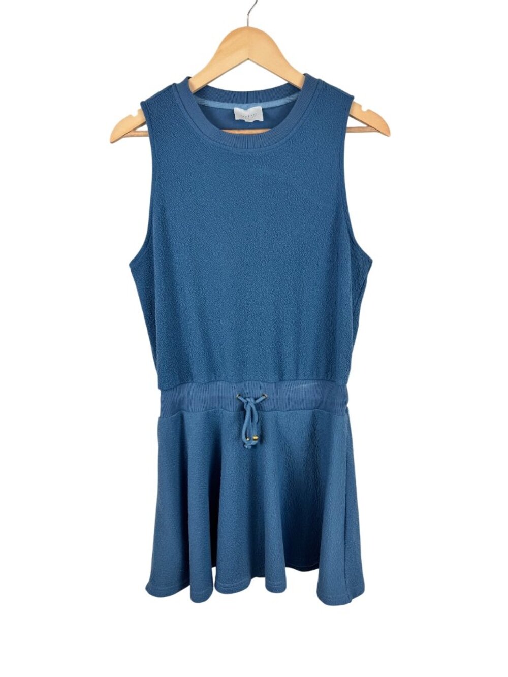 Sundays We Are Sundays Blue Sleeveless Textured Dress Cotton Blend Size M